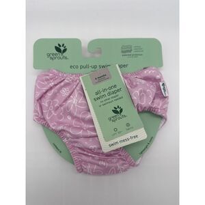Green Sprouts All-In-One Pull Up Swim Diaper 6 Months Lavender Sketched Floral
